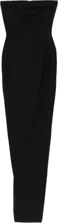 Rick Owens Kleedjes, Dames, Zwart, XS, Zwarte Strapless Bodycon Midi Jurk