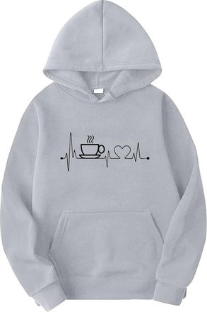 Generic Order Again From My Recent Orders Sweatshirts for Women UK Oversized Womens Casual Electrogram Print Long Sleeve Sweatshirt Hooded Sweatshirt Top Long