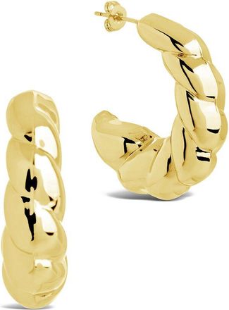 Sterling Forever Statement Croissant Hoop Earrings