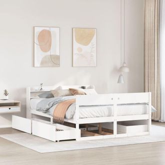 vidaXL Letto senza Materasso Bianco 120x190 cm Legno Massello di Pino - Vidaxl