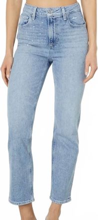 Paige Sarah Straight Ankle Embellished Jeans In Denim