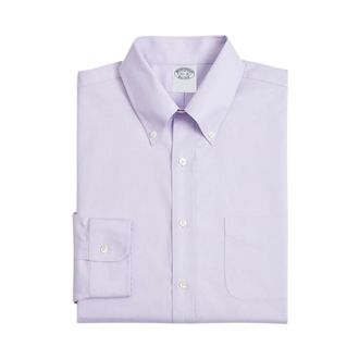 Brooks Brothers Regular Fit Non-Iron Oxford overhemd met button-down kraag - Heren - Zakelijke Overhemden - Paars - XS - Katoen - Overhemden