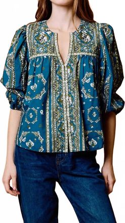 Cleobella Fioren Print Imogen Top In Blue
