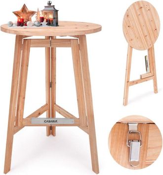 No Brand Casaria Tavolo Alto Pieghevole in Legno Massiccio Ø78cm x 111 cm TavolIno da Bistrot Festa Giardino Tavolo
