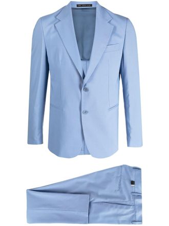 low brand notched-lapels single-breasted suit - Blue