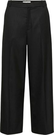Gestuz GZpaula HW Flared Pants - Dames - Wijde Broeken - Zwart - L - Polyester - Broeken