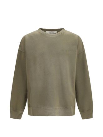 Golden Goose Journey Unisex Crew Neck Dyed Cotton Fleece Bleaching Effect With Embroidery