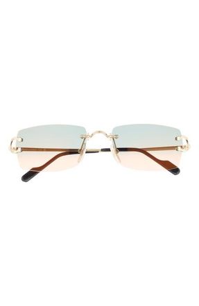 Cartier 56mm Rimless Rectangular Sunglasses in Gold at Nordstrom