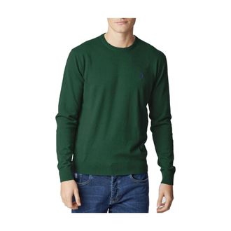 U.S.Polo Association U.S. Polo Assn., Round-neck Knitwear, male, Green, Size: XL Round-neck Knitwear
