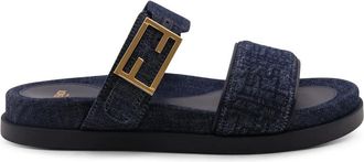 Fendi Slippers - Dames - Sandalen - Blauw - 40 EU - Schoenen