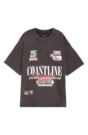 PacSun Coastline Cotton Graphic T-Shirt in Washed Black at Nordstrom, Size X-Large