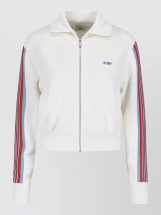 Autry jacket striped sleeves front pockets ribbed cuffs