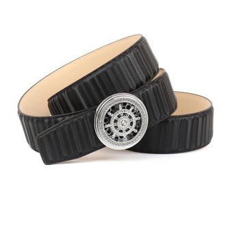 Anthoni Crown Lederg&uuml;rtel ANTHONI CROWN, Damen, Gr. 80, blau (dunkelblau), Rindsleder, G&uuml;rtel Lederg&uuml;rtel