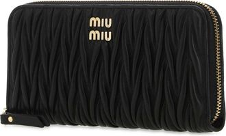 Miu Miu Womens Black Nappa Leather Wallet Nero Portafogli