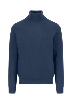 Fynch-Hatton Strickpullover FYNCH-HATTON, Herren, Gr. 4XL, night, Strick, Obermaterial: 100% Baumwolle, unifarben, regular fit taillenbedeckt, ohne Ausschnitt, Rip