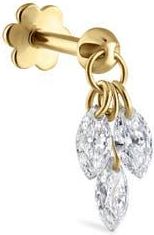 Maria Tash Floating Diamond Plume Threaded Charm Earring in Yellow Gold at Nordstrom