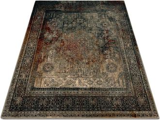 RugsX Wool carpet OMEGA MAMLUK Square - Rosette vintage emerald green 170x170 cm