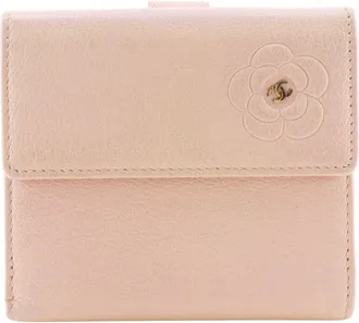 Chanel Pink Leather Wallet (Bi-Fold) (Pre-Owned)