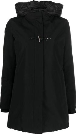 Fay Zwarte Parka - Dames - Parka Jassen - Zwart - XS - Katoen - Jassen