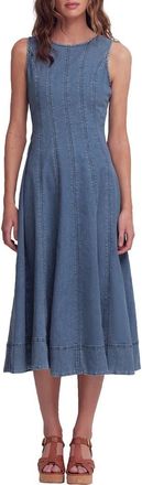 Boden Annet Denim Midi Dress in Mid Vintage at Nordstrom, Size 14