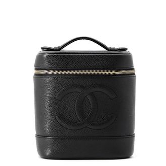 Chanel Black Grained Calfskin Pouch Vanity Bag (Pre-Owned)