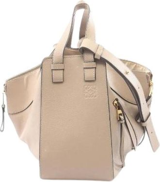 Loewe Pre-owned Hammock Small Leather 2way Handbag - Dames - Vintage Handtas - Beige - ONE Size - Leer - Vintage