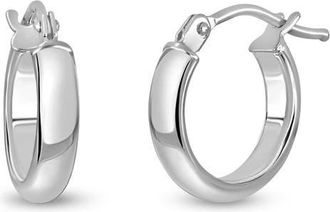 Bony Levy 14K Gold Beveled Edge Huggie Hoop Earrings in White Gold at Nordstrom