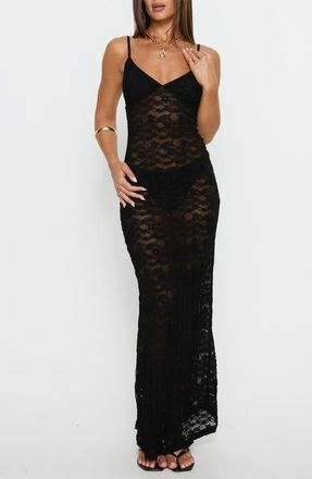 Princess Polly Blackpool Lace V-Neck Maxi Dress at Nordstrom, Size 6