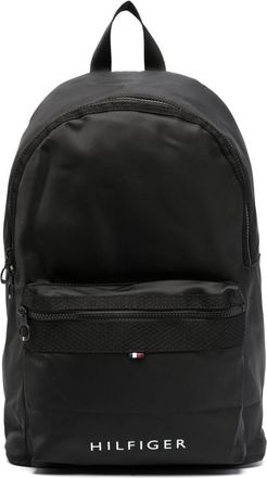 Tommy Hilfiger logo-print zipped backpack - men - Fabric - OS - Black