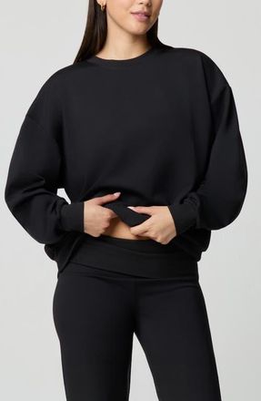 Florence By Mills Oversize Sport Sheen Crewneck Sweatshirt in Black at Nordstrom, Size Xx-Small