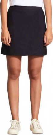 Tribal Pull On Faux Wrap Skort In Black