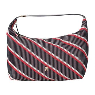 Tommy Hilfiger Tassen, Dames, Veelkleurig, ONE Size, Polyester, Monogram Signature Knit Hobo Tas