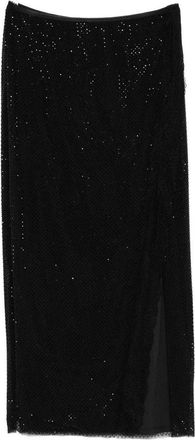 Self Portrait Rhinestone Midi Skirt