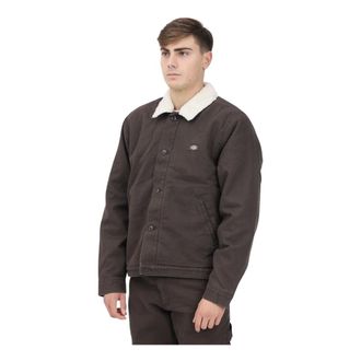 Dickies Light Jackets, male, Brown, XL, Canvas Duck Jacket Brown Mens Workwear