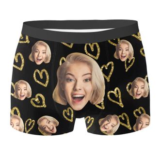 Generic Personalised Boxers For Men With Face Photo Mens Boxers Custom Funny Shorts for Men Underwear Personalised Gifts for Valentines, Anniversary, Birthday