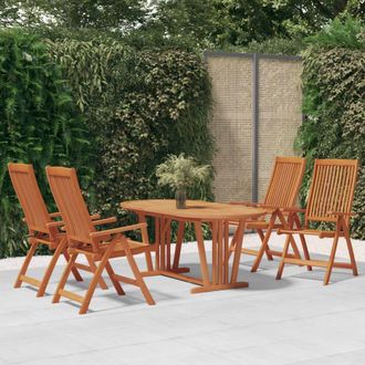 vidaXL Juego De Comedor Para Jard&iacute;n 5 Pzas Madera Maciza De Eucalipto Vidaxl