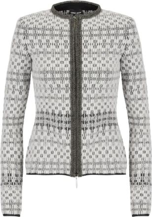 Giorgio Armani Slim Kort Jasje - Dames - Vesten - Grijs - S - Truien & Vesten