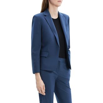 Theory Slim Fit One Button Blazer in Ash Blue at Nordstrom Rack, Size 8