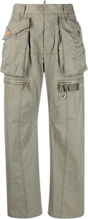 Dsquared2 Skinny Stretch Katoenen Cargobroek - Dames - Wijde Broeken - Groen - XS - Katoen - Broeken
