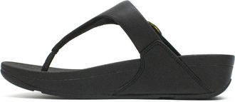FitFlop Womens FitFlop Lulu Sandals Black Leather Crystal-Buckle Toe Post ZOGG2292