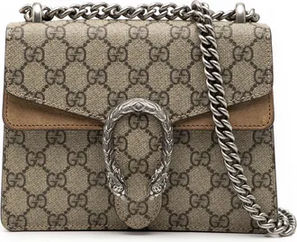 Gucci Pre-owned Womens Small Gg Supreme Dionysus Crossbody - Grey Textile - One Size