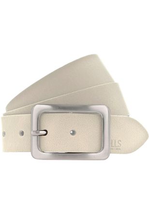 H.I.S Lederg&uuml;rtel H.I.S, Damen, Gr. 11,5, creme, Leder, kontrastfarbene Details, unifarben, Basic, G&uuml;rtel Lederg&uuml;rtel, Schliesse in gl&auml;nzend satiniertem Sil