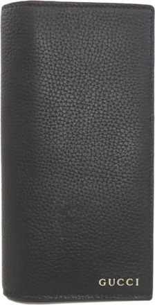 Gucci Black Leather Long Wallet (Bi-Fold) (Pre-Owned)