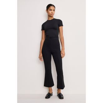 Good American Womens Soft Stretch Ponte Kick Flare Pants | Black, Size Medium | Good American by Khlo&Egrave; Kardashian