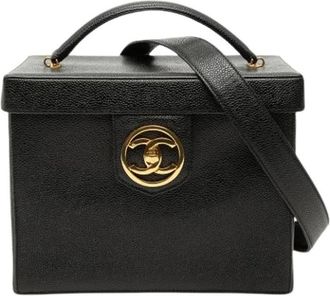 Chanel Pre-owned Vanity Bag - Dames - Vintage Handtas - Zwart - ONE Size - Leer - Vintage