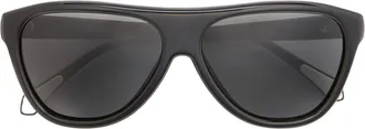 Moncler Moncler Incline Pilot Sunglasses, Unisex, Black, Size: 59
