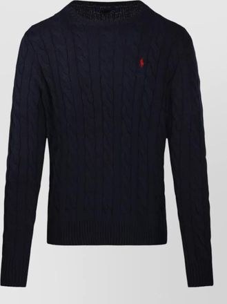 Ralph Lauren textured cable knit round neck sweater