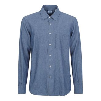 Aspesi Chambray Shirt - Heren - Casual Overhemden - Blauw - M - Katoen - Overhemden