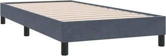 vidaXL Estructura De Cama Sin Colch&oacute;n Terciopelo Gris Oscuro 90x220 Cm Vidaxl