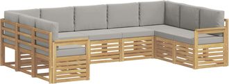 vidaXL Conjunto De Sof&aacute;s De Exterior 7 Uds. Blanco Y Gris Claro Vidaxl